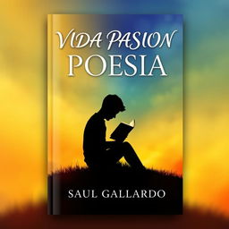 A visually stunning book cover for a poetry collection titled 'VIDA PASION POESIA'