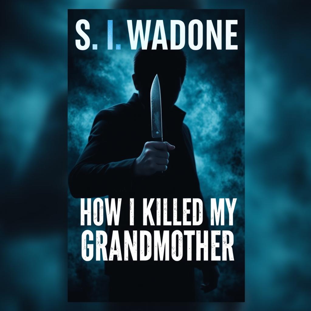 A suspenseful book cover design for a psychological mystery novel titled 'How I Killed My Grandmother' by S