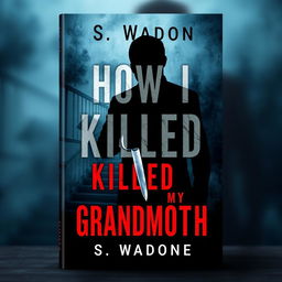A suspenseful book cover design for a psychological mystery novel titled 'How I Killed My Grandmother' by S