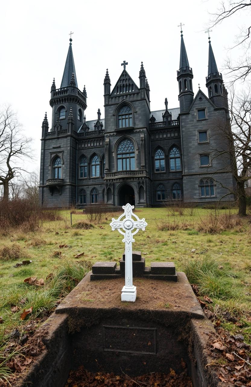 A large, imposing gothic lunatic asylum in Ireland, set in the 1800s