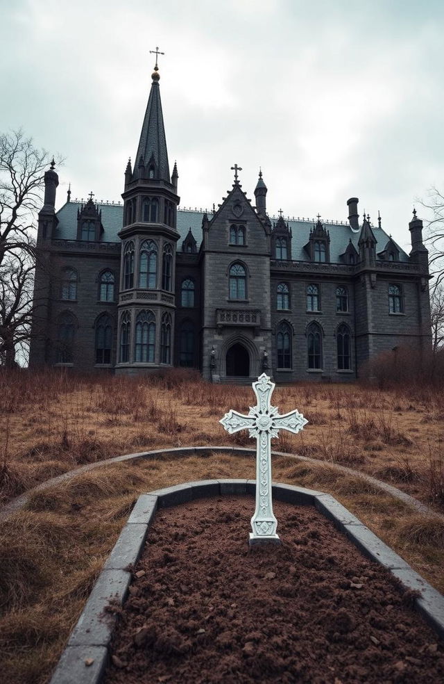 A large, imposing gothic lunatic asylum in Ireland, set in the 1800s