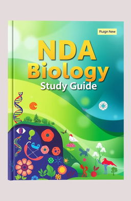 A visually engaging book cover for a study guide focused on the NDA exam subject of biology