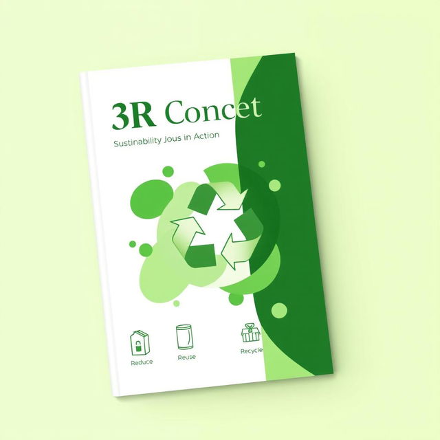 A professional cover design for a project on the 3R concept (Reduce, Reuse, Recycle) with a green color theme