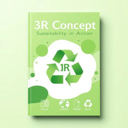 A professional cover design for a project on the 3R concept (Reduce, Reuse, Recycle) with a green color theme