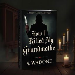 An engaging and intriguing book cover design for a psychological mystery novel titled 'How I Killed My Grandmother' by S