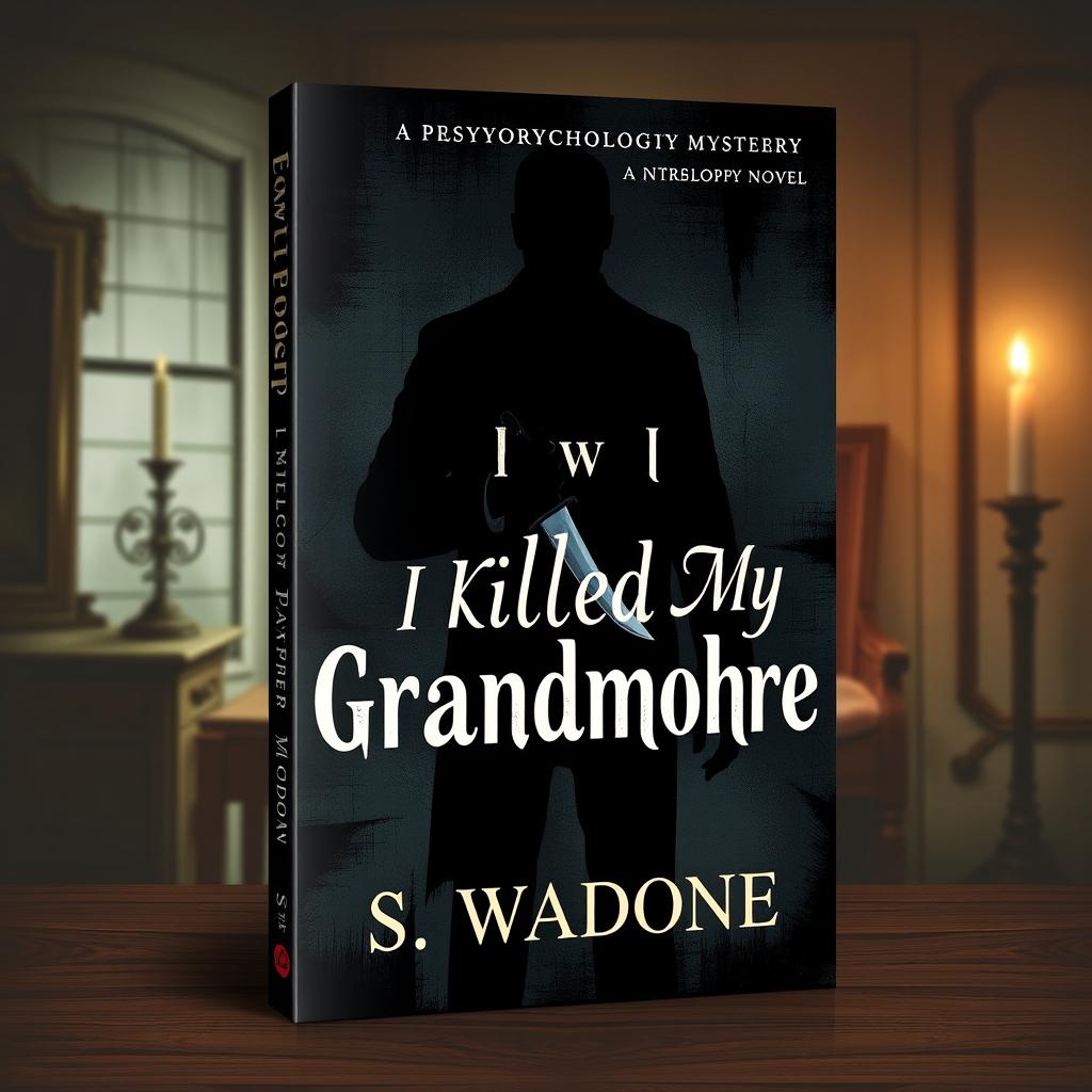 An engaging and intriguing book cover design for a psychological mystery novel titled 'How I Killed My Grandmother' by S