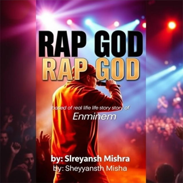 A striking book cover design with the title "Rap God" rendered in large, bold, and pointy font prominently at the center