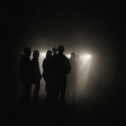 A group of people in the midst of darkness, searching for light, which is directly in front of them but they cannot see