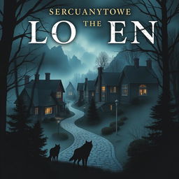 A captivating book cover depicting a small, eerie town shrouded in mist and mystery