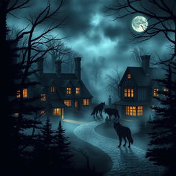 A captivating book cover depicting a small, eerie town shrouded in mist and mystery