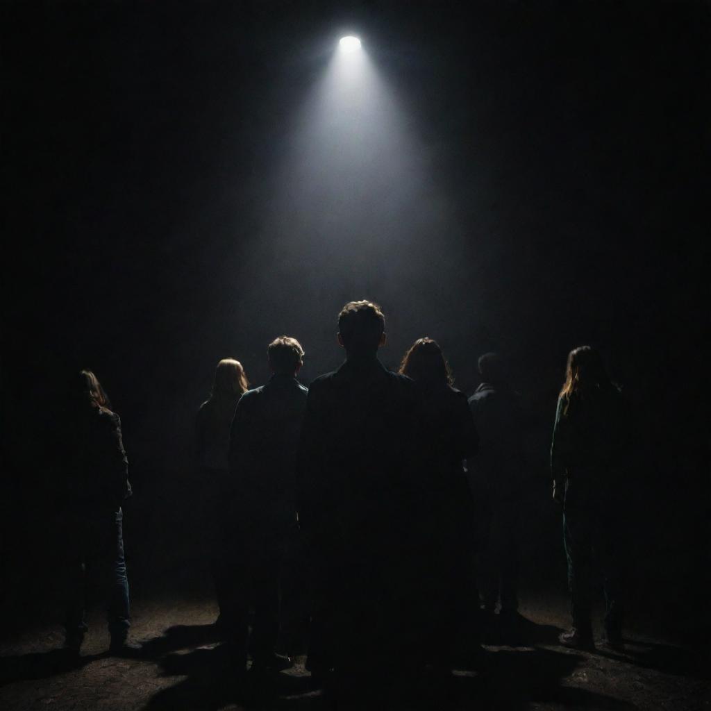 A group of people in the midst of darkness, searching for light, which is directly in front of them but they cannot see