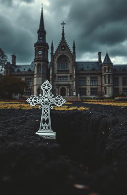 A large Victorian gothic lunatic asylum set in Ireland during the 1800s, featuring intricate architectural details typical of the era