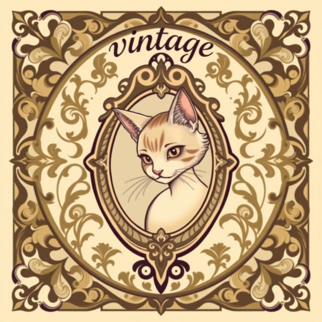 A 2D poster featuring a beautiful Art Nouveau pattern surrounding the perimeter