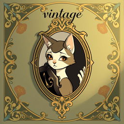 A 2D poster featuring a beautiful Art Nouveau pattern surrounding the perimeter