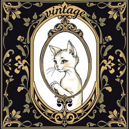 A 2D poster featuring a beautiful Art Nouveau pattern surrounding the perimeter