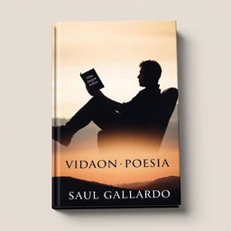A captivating book cover design that prominently displays a full image silhouette of a person sitting comfortably while holding a book