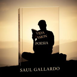 A captivating book cover design that prominently displays a full image silhouette of a person sitting comfortably while holding a book