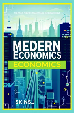 A visually striking cover for a modern economic book, featuring bold typography and imagery that represents themes of finance, global trade, and innovation