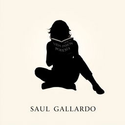 An artistic image featuring a silhouette of a person sitting and reading a book