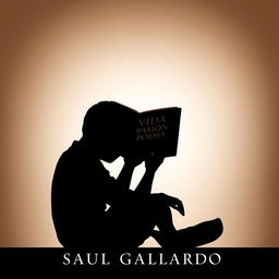 An artistic image featuring a silhouette of a person sitting and reading a book