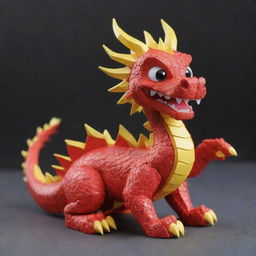 Craft a highly detailed, 3D Disney-style impression of a cute Chinese dragon. The dragon is joyously grasping solar panels and a battery, creating a playful yet profound image.