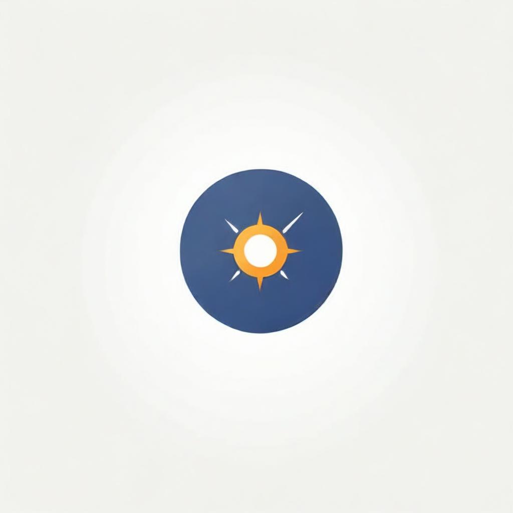 Design a minimalistic, tech-inspired logo for 'Solar Times', a company specializing in solar and ESS units. Incorporate elements of time, perhaps a clock face, along with solar symbols to convey the company's name and services.
