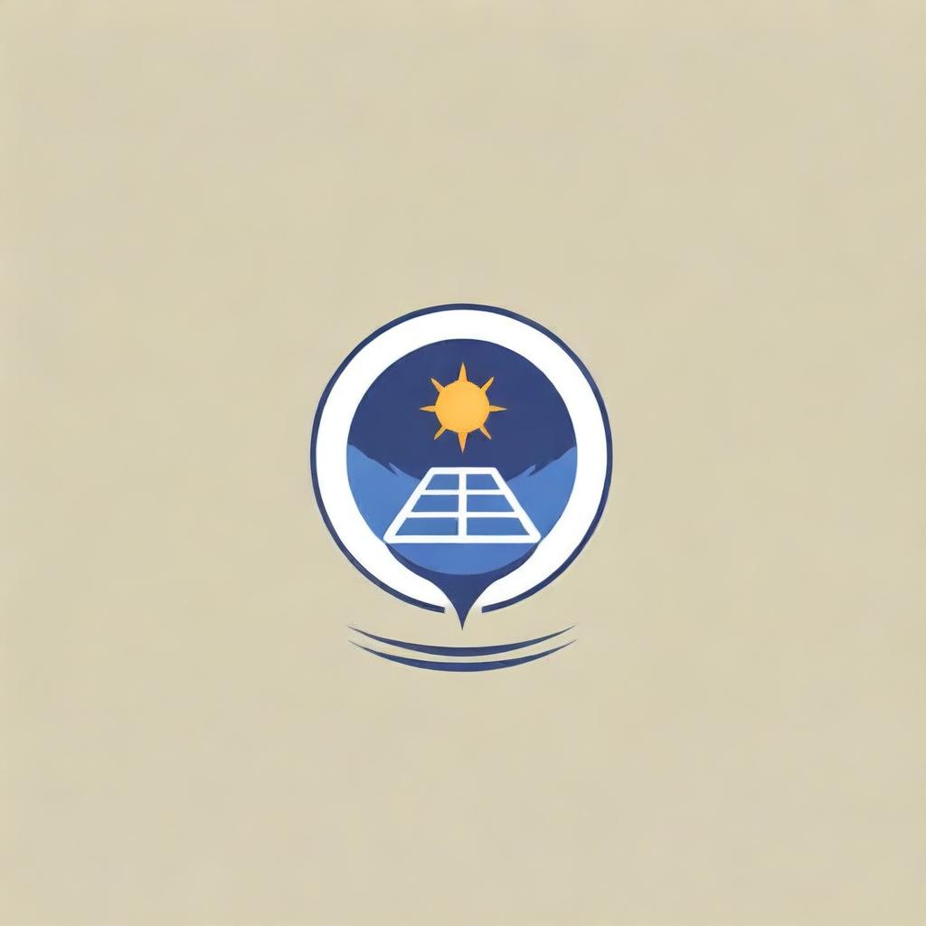 Create a logo for 'Solar Times', a solar tech company. The logo should artfully include solar panels and references to time or clocks, epitomizing the company's name and their commitment to solar technology.