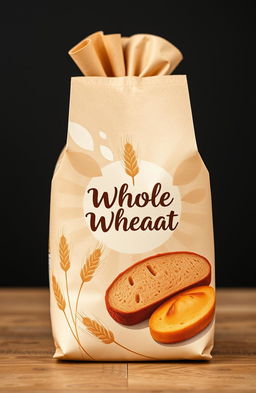 A beautifully designed bakery package featuring a whole wheat logo prominently displayed