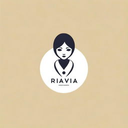 Design a chic logo for a fashion and clothing company called 'Ravia Pan'. The concept should include elements like a draping doll and sewing tools, representing the creative and craftsmanship aspects of the fashion business.