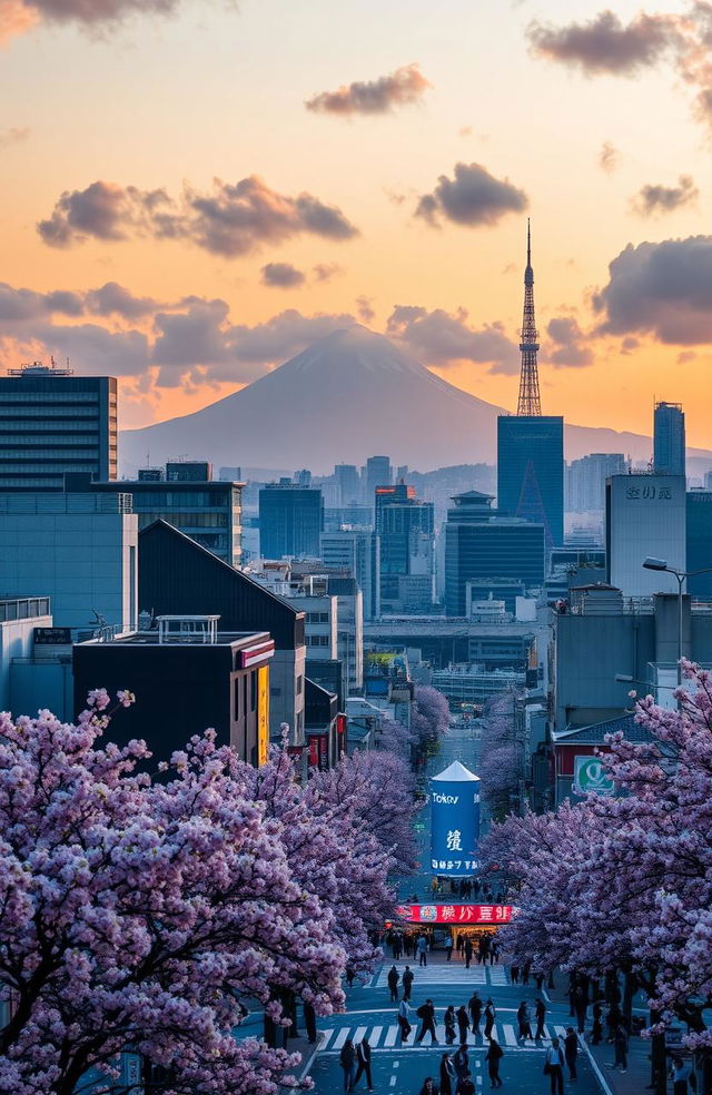 A stunning aerial view of Tokyo showcasing the contrast of modern skyscrapers and traditional Japanese architecture