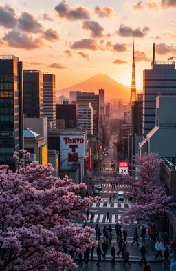 A stunning aerial view of Tokyo showcasing the contrast of modern skyscrapers and traditional Japanese architecture
