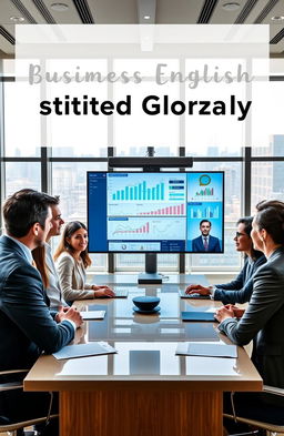 Modern business English standards utilized globally, showcasing a corporate boardroom with a diverse group of professionals engaged in a video conference call