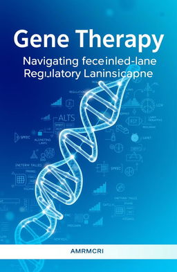 A visually appealing and professional cover page for a book titled 'Gene Therapy: Navigating the Regulatory Landscape'