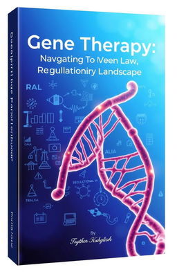 A visually appealing and professional cover page for a book titled 'Gene Therapy: Navigating the Regulatory Landscape'