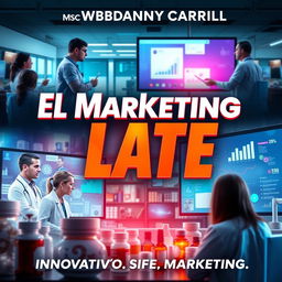 A movie poster for 'El Marketing Late' featuring Msc Yobanny Carrillo, centered on advertising, marketing, sales, and social media within the pharmaceutical and medical industries