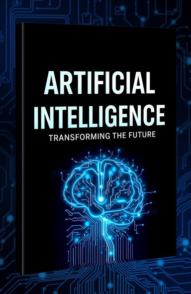 An informative and visually compelling ebook cover design for a book titled 'Artificial Intelligence: Transforming the Future'
