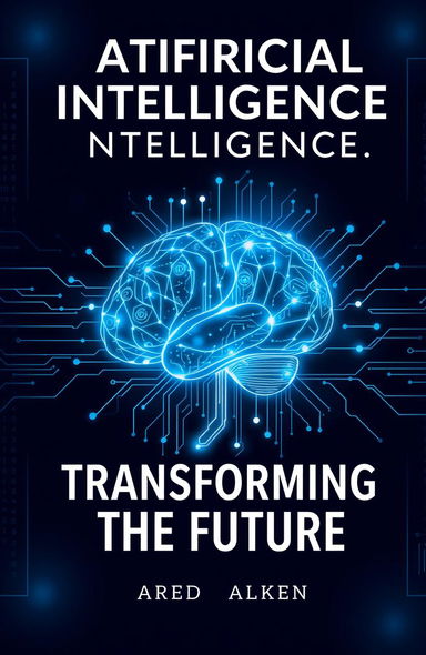 An informative and visually compelling ebook cover design for a book titled 'Artificial Intelligence: Transforming the Future'