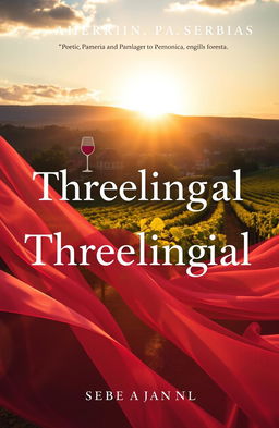 A visually striking book cover for 'Threelingual', showcasing the interconnectedness of three languages: English, Romanian, and Serbian