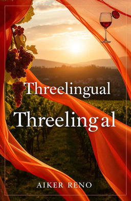 A visually striking book cover for 'Threelingual', showcasing the interconnectedness of three languages: English, Romanian, and Serbian