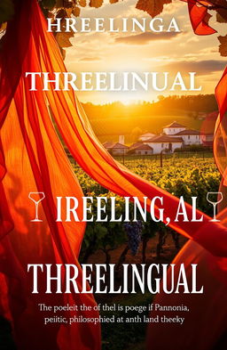 A visually striking book cover for 'Threelingual', showcasing the interconnectedness of three languages: English, Romanian, and Serbian