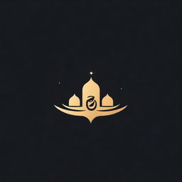 Redesign a logo for a travel company featuring an airplane, the Masjid Nabawi, and the letters 'OM'. Keep the background black and use a gold font.