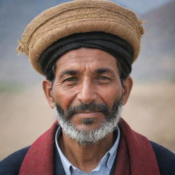 A traditional Chitrali man from Pakistan, wearing a Pakol hat and exuding warmth and hospitality.