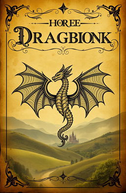 A vintage fantasy book cover featuring a large, intricately designed dragon symbol at the center