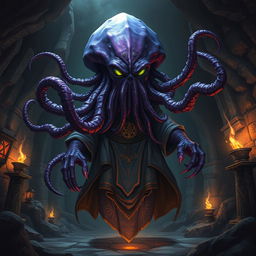 An encapsulating view of a mind flayer, a classic fantasy creature from role-playing games