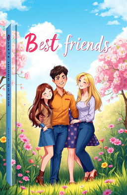 A captivating book cover featuring two best friends and their respective partners, all portrayed as loving couples