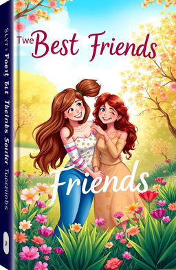 A captivating book cover featuring two best friends and their respective partners, all portrayed as loving couples