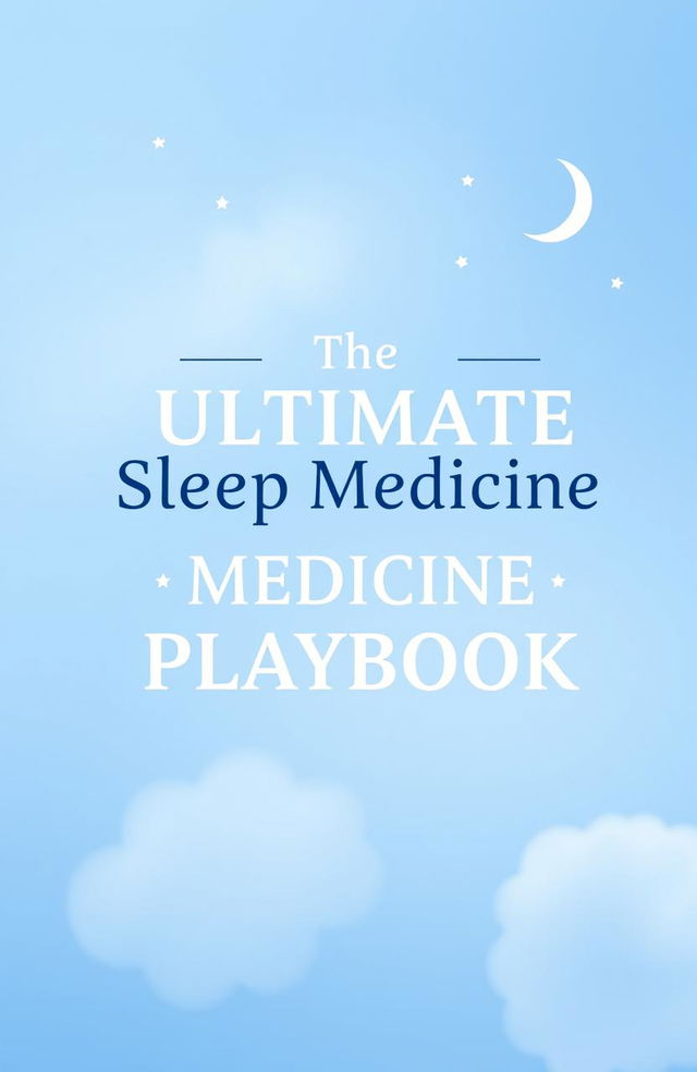 A professional and visually appealing binder cover design for a clinic titled 'The Ultimate Sleep Medicine Playbook'