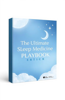 A professional and visually appealing binder cover design for a clinic titled 'The Ultimate Sleep Medicine Playbook'
