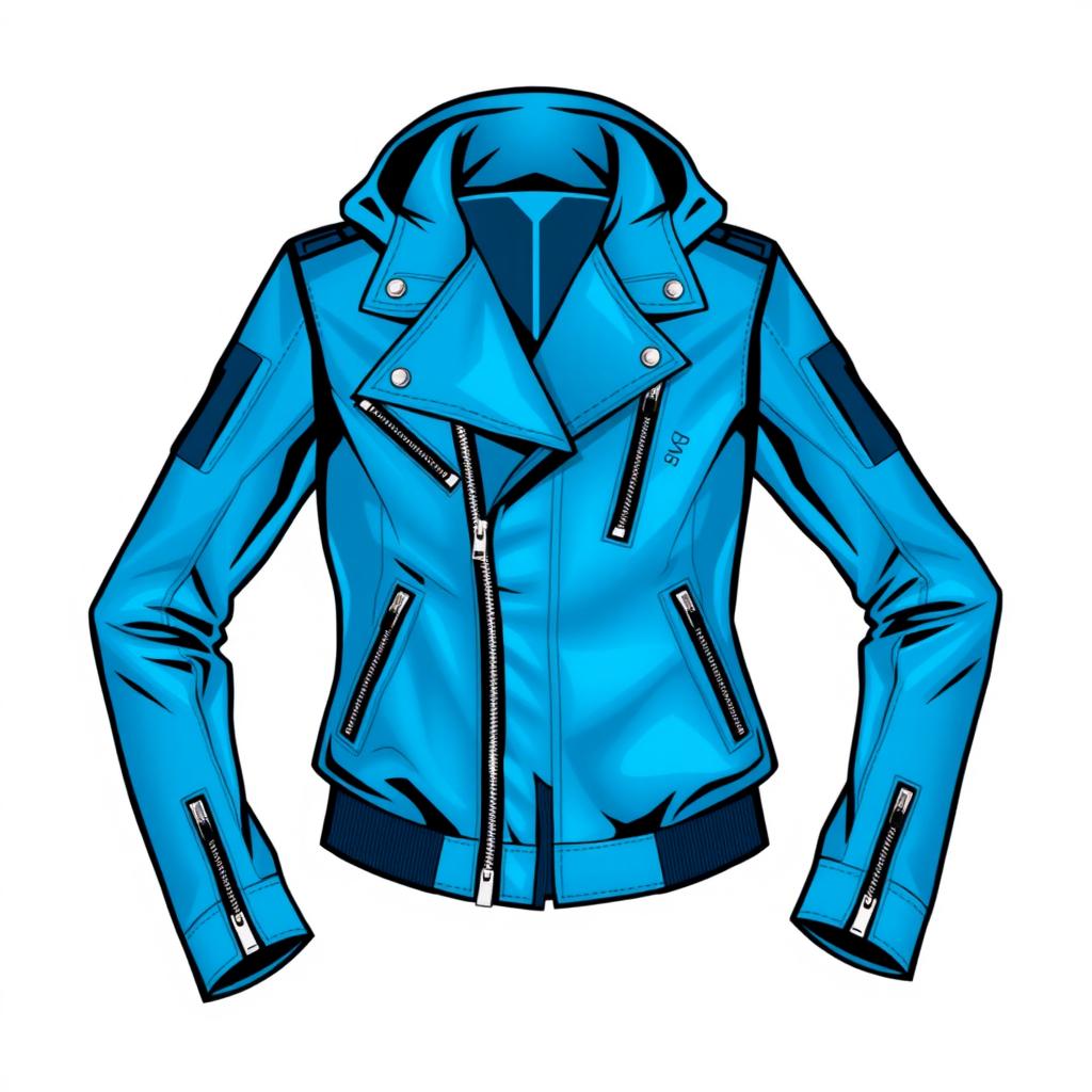 A fashionable and trendy jacket design featuring a sleek silhouette