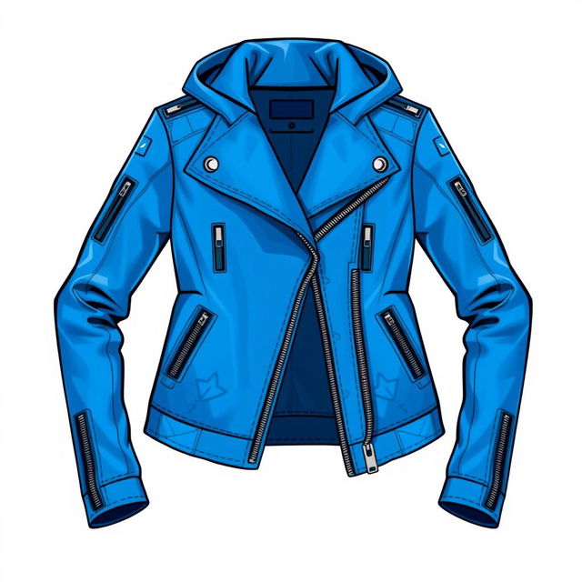 A fashionable and trendy jacket design featuring a sleek silhouette